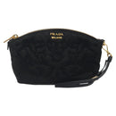PRADA Pouch Nylon Gold Black Auth am8260-13