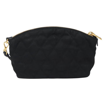 PRADA Pouch Nylon Gold Black Auth am8260 - 0