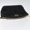 PRADA Pouch Nylon Gold Black Auth am8260-5