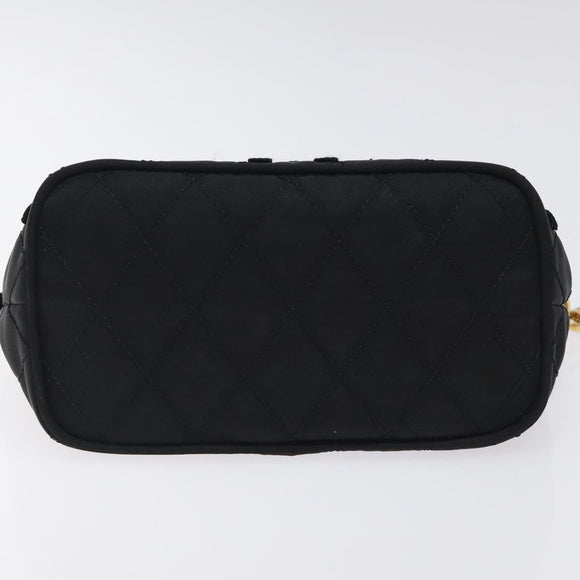 PRADA Pouch Nylon Gold Black Auth am8260
