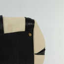 Chloe Alice Hand Bag Leather 2way White Black gold Auth am8264-14