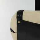 Chloe Alice Hand Bag Leather 2way White Black gold Auth am8264-15