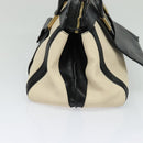 Chloe Alice Hand Bag Leather 2way White Black gold Auth am8264-4