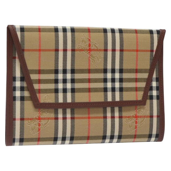 BURBERRY Nova Check Day Planner Cover Canvas Beige Auth am8273