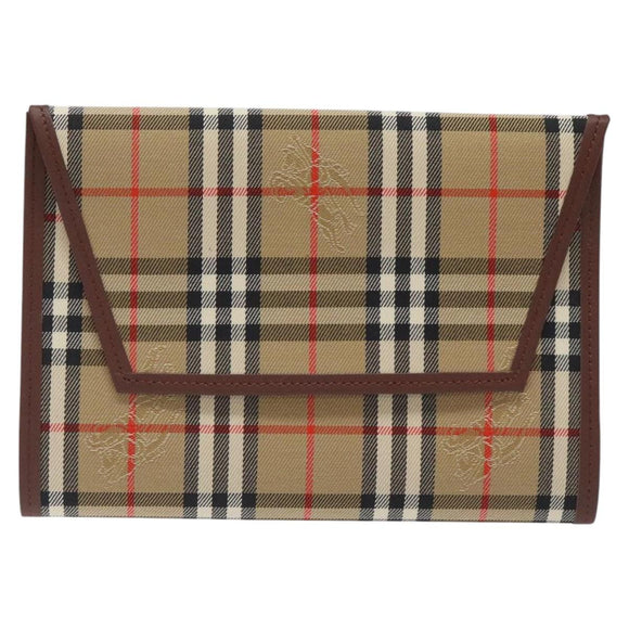 BURBERRY Nova Check Day Planner Cover Canvas Beige Auth am8273