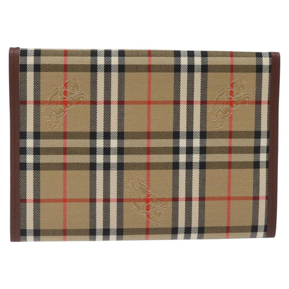 BURBERRY Nova Check Day Planner Cover Canvas Beige Auth am8273