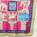 HERMES Carre 90 Scarf ""TORANA"" Silk Pink Auth am8276-10