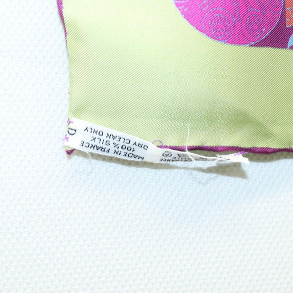 HERMES Carre 90 Scarf ""TORANA"" Silk Pink Auth am8276