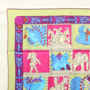 HERMES Carre 90 Scarf ""TORANA"" Silk Pink Auth am8276-2