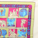 HERMES Carre 90 Scarf ""TORANA"" Silk Pink Auth am8276-4