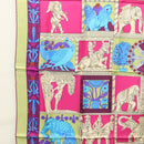 HERMES Carre 90 Scarf ""TORANA"" Silk Pink Auth am8276-5