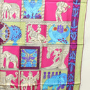 HERMES Carre 90 Scarf ""TORANA"" Silk Pink Auth am8276-7