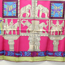 HERMES Carre 90 Scarf ""TORANA"" Silk Pink Auth am8276-9