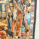 HERMES Carre 90 Scarf ""Les Cheyennes"" Silk Brown Auth am8278-7