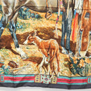 HERMES Carre 90 Scarf ""Les Cheyennes"" Silk Brown Auth am8278-9