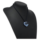 Baccarat heart Necklace Crystal Glass Blue Auth am8279-1