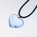 Baccarat heart Necklace Crystal Glass Blue Auth am8279-3