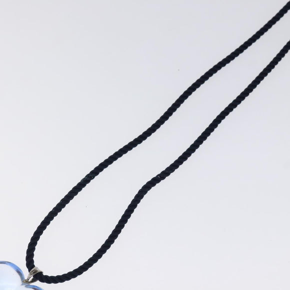 Baccarat heart Necklace Crystal Glass Blue Auth am8279