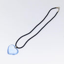 Baccarat heart Necklace Crystal Glass Blue Auth am8279-7