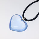 Baccarat heart Necklace Crystal Glass Blue Auth am8279-8