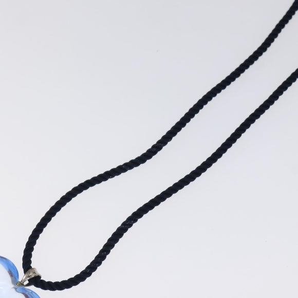 Baccarat heart Necklace Crystal Glass Blue Auth am8279