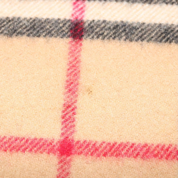 BURBERRY Nova Check Scarf Cashmere Beige Auth am8281