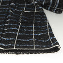 LOUIS VUITTON Long Coat Tweed M Black LV Auth am8282-11