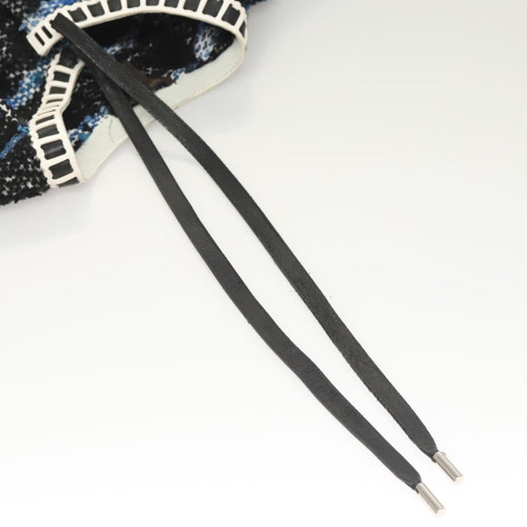 LOUIS VUITTON Long Coat Tweed M Black LV Auth am8282