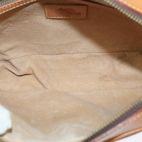ETRO Paisley Shoulder Bag PVC Brown Gold Auth am8284