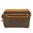 ETRO Paisley Shoulder Bag PVC Brown Gold Auth am8284-13