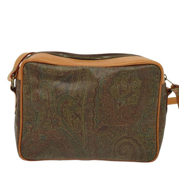 ETRO Paisley Shoulder Bag PVC Brown Gold Auth am8284 - 0