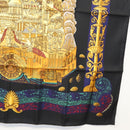 HERMES Carre 90 Scarf ""L ATLANTIDE"" Silk Black Auth am8297-10