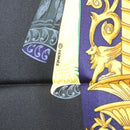 HERMES Carre 90 Scarf ""L ATLANTIDE"" Silk Black Auth am8297-13
