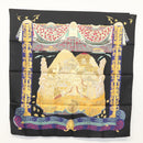 HERMES Carre 90 Scarf ""L ATLANTIDE"" Silk Black Auth am8297-15