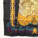 HERMES Carre 90 Scarf ""L ATLANTIDE"" Silk Black Auth am8297-8