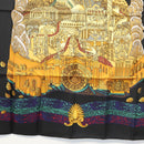 HERMES Carre 90 Scarf ""L ATLANTIDE"" Silk Black Auth am8297-9