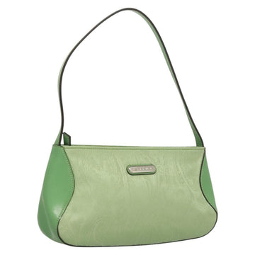 ETRO Paisley Shoulder Bag Canvas Green Silver Auth am8312