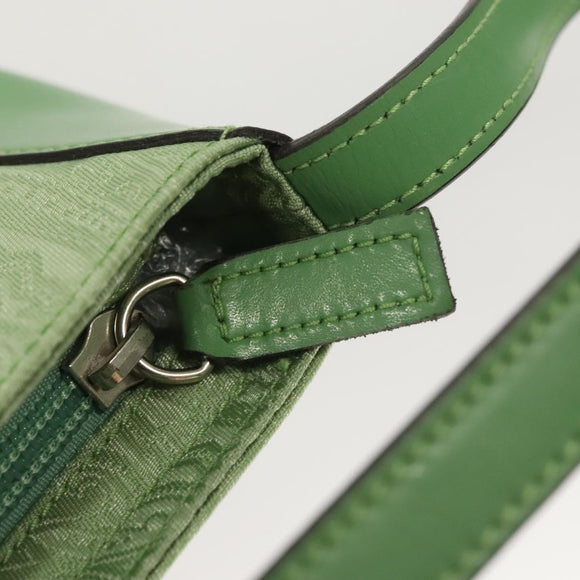 ETRO Paisley Shoulder Bag Canvas Green Silver Auth am8312