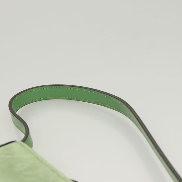 ETRO Paisley Shoulder Bag Canvas Green Silver Auth am8312