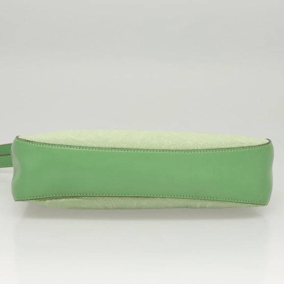ETRO Paisley Shoulder Bag Canvas Green Silver Auth am8312