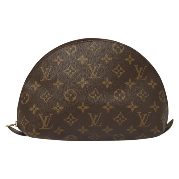 LOUIS VUITTON Monogram Trousse Demi Ronde Cosmetic Pouch M47520 LV Auth am8318