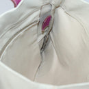 PRADA Hand Bag Canvas Leather Beige Purple Silver Auth am8322-18