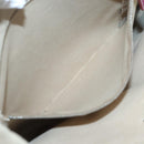 PRADA Hand Bag Canvas Leather Beige Purple Silver Auth am8322-11