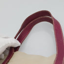 PRADA Hand Bag Canvas Leather Beige Purple Silver Auth am8322-8