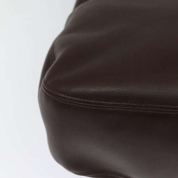 Coach Shoulder Bag Leather Brown Silver Auth am8338