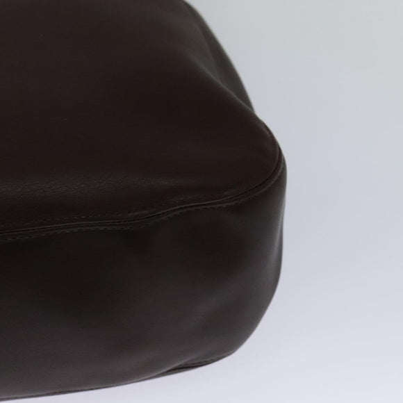 Coach Shoulder Bag Leather Brown Silver Auth am8338