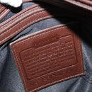 Coach Shoulder Bag Leather Brown Silver Auth am8338-17