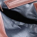 Coach Shoulder Bag Leather Brown Silver Auth am8338-19