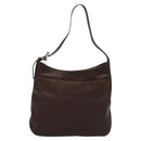 Coach Shoulder Bag Leather Brown Silver Auth am8338-13
