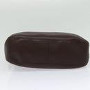 Coach Shoulder Bag Leather Brown Silver Auth am8338-5